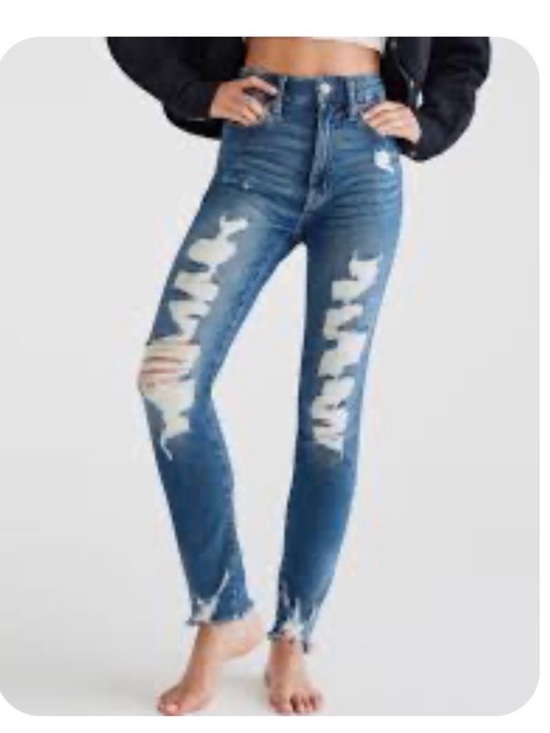 Aeropostale Denim - Aeropostale High-Rise Curvy Distressed Jeggings Jeans - Blue SZ000